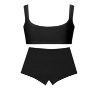 EMY Set Coordinato Bambina Brassiere e Culotte Shorts in Cotone | Ideale per Danza Ginnastica Pattinaggio | Bianco Nero Nudo | Taglie 4-12 Anni | Intimo Naturale e Traspirante