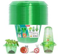 Emyimom 20 anelli di protezione per lumache, il più recente colletto per lumache, offre una protezione efficace contro le lumache per le vostre piante e pomodori. (Non contiene cappello per le piante)