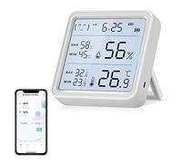 eMylo Bluetooth Termometro Igrometro Ambiente Interno, Tuya Termometro Digitale Sensore Temperatura con App Intelligente Registrazione Dati, Termometro Casa Misuratore Umidità Ambiente (8CM*8CM)