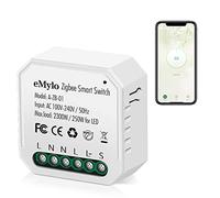 eMylo - Mini interruttore intelligente con telecomando senza fili Zigbee AC 220 V, modulo relè interruttore integrato 16 A, controllo vocale timer fai da te con Alexa