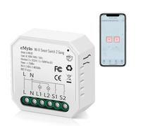 eMylo Mini Smart Wifi Relè Interruttore Telecomando Senza Fili Interruttore Della Luce Wifi AC 220V 2 Gang Incorporato Modulo Relè 10A Timer Fai Da Te Controllo Vocale con Alexa Echo