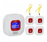 eMylo Salvavita Anziani, Pulsante Salvavita Anziani WiFi, App Tuya Smart/Smart Life per Ricevere Notifiche da Remoto (Supporto solo 2.4GHz Wi-Fi), 1 Ricevitore + 4 Pulsantes