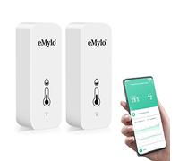 eMylo Termometro Igrometro Ambiente WiFi Interno, Tuya Digitale Sensore Temperatura con App Intelligente Registrazione Dati, Termometro Casa Misuratore Umidità Ambiente (2 Pack)