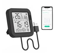 eMylo Termometro Igrometro WiFi, Telecomando IR Smart, Telecomando IR Universale Compatibile con Alexa e Google Assistant, Misuratore di Umidità e Temperatura per Interni con Retroilluminazione