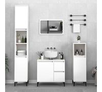 EMYRLXQW Armadietti e stoccaggio, Unità di vanità, Unità di vanità del bagno-Mobile da bagno Bianco 65x33x60 cm Legno ingegnerizzato