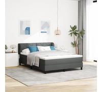 EMYRLXQW Letti & Accessori, Letti & Strutture letto a molle con materasso - grigio scuro, 140 x 190 cm, tessuto