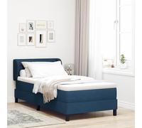 EMYRLXQW Letti & Accessori, Letti & Telai - Letto a molle blu con materasso - 90 x 190 cm tessuto