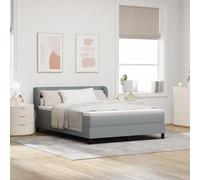 EMYRLXQW Letti & Accessori, Letti & Telai-Letto a molle con materasso - Grigio chiaro, 160x200 cm, Tessuto