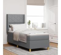 EMYRLXQW Letti & Accessori, Letti & Telai-Letto a molle con materasso - Grigio chiaro, 80x200 cm, Tessuto