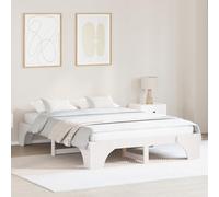 EMYRLXQW Letti & Accessori, Letti & Telaio Letto - Struttura letto in legno bianco 140 x 200 cm minimalista
