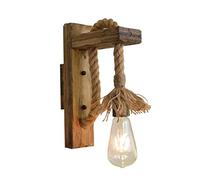 EmyTock Wood Retro Industry Lampada da parete in legno con lampadina a vite E27 60W