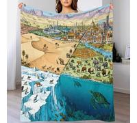 EMYXPAQM Coperta in Pile Con Animals, Coperta Per Letto, Divano, Ufficio Con Desert Oasis Glacier Ocean, Morbida E Accogliente, Idea Regali Per Adolescenti E Adulti 50x60inch(127x152cm)