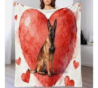 EMYXPAQM Coperta in Pile Con Belgian Malinois, Coperta Per Letto, Divano, Ufficio Con Heart Shape, Morbida E Leggera, Idee Regalo Per Ragazze, Ragazzi, Adulti 70x80inch(180x200cm)