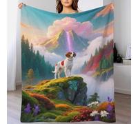 EMYXPAQM Coperta in Pile Con Brittany Spaniel Plaid Per Divano Dog Mountain Top Super Morbida Flanella Idee Regalo Per Camera Da Letto, Divano 40x50inch(100x130cm)