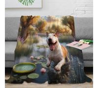 EMYXPAQM Coperta in Pile Con Bull Terrier, Plaid Coperta Per Divano, Letto Con Wetland, Confortevole E Caldo Idee Regalo Per Adolescenti, Adulti 40x50inch(100x130cm)