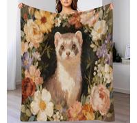 EMYXPAQM Coperta in Pile Con Ferret, Coperta Per Letto, Divano, Ufficio Con Various Flowers, Super Soffice E Pelosa, Idee Regalo Per Camera Da Letto, Divano 40x50inch(100x130cm)