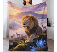 EMYXPAQM Coperta in Pile Con Male Lion, Coperta Per Letto, Divano E Divani Con Sea of Clouds, Morbida E Accogliente, Idea Regali Per Donna, Uomo, Bambino, 50x60inch(127x152cm)