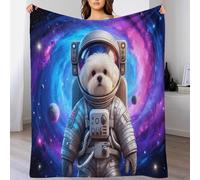 EMYXPAQM Coperta in Pile Con Maltese Dog, Coperta Per Letto, Divano, Ufficio Con Spacesuit Nebula, Morbida E Calda, Idee Regalo Per Ragazzi E Bambini 60x80inch(150x200cm)