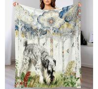 EMYXPAQM Coperta in Pile Con Schnauzer, Coperta Per Letto, Divano, Ufficio Con Bohemian Pattern Tree, Morbida E Leggera, Idee Regalo Per Adolescenti E Adulti 80x90inch(200x230cm)