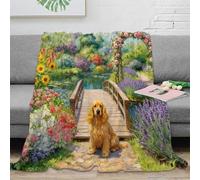 EMYXPAQM Coperta Plaid Pile Con English Cocker Spaniel, Coperta Per Divano, Letto Con Garden, Calda E Morbida, Idea Regali Per Adolescenti E Adulti 80x90inch(200x230cm)