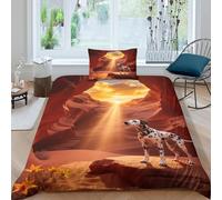 EMYXPAQM Set Copripiumino Dalmatian 3D Set Di Biancheria Da Letto Con Motivo Dalmatian Cliff Microfibra Con Cerniera E Federa Per Bambini Adulti Single(135x200cm)