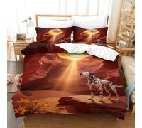 EMYXPAQM Set Copripiumino Dalmatian 3D Set Di Biancheria Da Letto Con Motivo Dalmatian Cliff Microfibra Con Chiusura Lampo E Federa Per La Camera Dei Bambini Single(140x200cm)