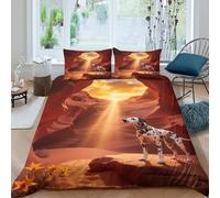 EMYXPAQM Set Copripiumino Dalmatian 3D Set Di Biancheria Da Letto Con Motivo Dalmatian Cliff Microfibra Con Cerniera E Federa Per Ragazze E Ragazzi Adulti Double(200x200cm)