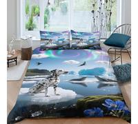 EMYXPAQM Set Copripiumino Dalmatian 3D Set Di Biancheria Da Letto Con Motivo Dog Seal Microfibra Con Chiusura Lampo E Federa Per Donne E Uomini King(220x240cm)
