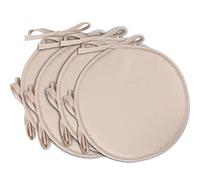 EN AyuL Set di 2/4 cuscini per sedie da pranzo, cuscini rotondi per sedie, tappetini antiscivolo per interni, casa/cucina (4 pezzi, 38 x 38 cm, beige)