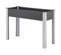 [en.casa] Aiuola Rialzata con Contenitore in WPC per Erbe Aromatiche Fiori Verdure Fioriera Letto Alto 100x40x75 cm per Piantare Porta Piante Giardino Terrazza - Grigio Scuro