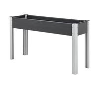 [en.casa] Aiuola Rialzata con Contenitore in WPC per Erbe Aromatiche Fiori Verdure Fioriera Letto Alto 125x40x75 cm per Piantare Porta Piante Giardino Terrazza - Grigio Scuro