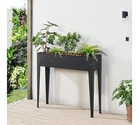 [en.casa] Aiuola Rialzata per Balcone/Terrazza (LxPxA): 98 x 25 x 82 cm Fioriera Alta, Portapiante, Struttura in Acciaio - color Antracite