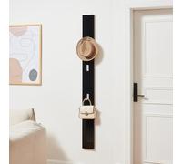 [en.casa] Appendiabiti da Parete con 3 Ganci Pieghevoli Pannello Attaccapanni da Ingresso Corridoio 165 x 15 x 2,5 cm - Nero