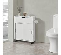 [en.casa] Armadietto da Bagno (AxLxP) 67 x 52 x 17 cm Mobile a Terra con 2 Ante