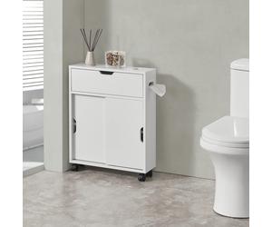 [en.casa] Armadietto da Bagno (AxLxP) 67 x 52 x 17 cm Mobile a Terra con 2 Ante