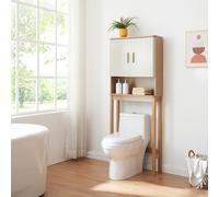 [en.casa] Armadietto sopra Gabinetto Sovrastruttura WC Mobile Bagno sopra WC con Ante e Scomparto Aperto 160x63x20 cm Effetto Rovere/Legno di Pino/Color Avena