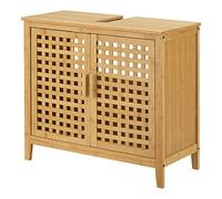 [en.casa] Armadietto Sottolavandino per Bagno con 2 Ante (AxLxP) 60 x 67 x 30 cm Mobiletto Sottolavabo in bambù