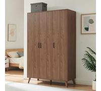 [en.casa] Armadio con 3 Ante e 4 Scomparti 191x120x52 cm Effetto Noce