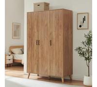 [en.casa] Armadio con 3 Ante e 4 Scomparti 191x120x52 cm Effetto Rovere
