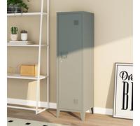 [en.casa] Armadio da Ufficio con Anta e Serratura Mobile in Acciaio per Archivio con 3 Scomparti Armadio da Spogliatoio 137 x 38 x 38 cm Grigio Scuro