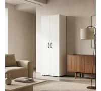 [en.casa] Armadio Multifunzionale con 2 Ante Bianco 175x60x35 cm