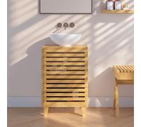[en.casa] Armadio Sottolavabo Mobile da Bagno con 1 Anta Armadietto in Bambù per Lavabo da Appoggio Mobiletto per Lavandino 60 x 40 x 30 cm