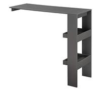 [en.casa] Bancone da Muro Tavolo Alto da Bar 120 x 45 x 106 cm Penisola Cucina con 2 Ripiani - Grigio Scuro