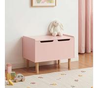 [en.casa] Baule per Giocattoli con Coperchio Cassapanca per Cameretta Piedini in Legno Mobile Contenitore Chiuso Porta Giochi per Bambini Soggiorno Corridoio 60 x 40 x 45 cm - Rosa