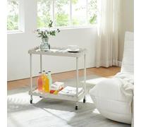 [en.casa] Carrello di Servizio Portaoggetti a 2 Livelli Carrello Portatutto Multiuso a 2 Ripiani e Rotelle per Cucina Sala Bagno 60 x 61 x 31 cm Struttura in Acciaio - Grigio