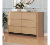 [en.casa] Cassettiera Multiuso a 6 Cassetti 120x39x77 cm Effetto Rovere | Comò, Mobile Contenitore, Camera da Letto, Ingresso, Soggiorno, Cameretta,