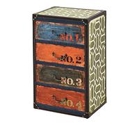[en.casa] Cassettiera Retrò Multicolore con Rivestimento in Similpelle 66 x 40 x 30 cm Comò Mobile Contenitore a 4 Cassetti Industrial Vintage per Soggiorno Camera da Letto