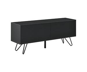 [en.casa] Comò con 2 Ante - Apertura Push-to-Open, Gambe in Metallo - Mobiletto Multiuso per Camera/Ufficio (AxLaxP) 46,5 x 110 x 30 cm - Mobile Porta TV con Supporto Fino a 20 kg - Nero