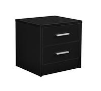 [en.casa] Comodino con 2 Cassetti per Camera da Letto Mobiletto Notturno Tavolino Laterale di Archiviazione per Soggiorno Ufficio 38 x 34 x 37 cm - Nero