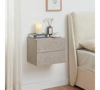 [en.casa] Comodino da Parete con 2 Cassetti 40 x 29 x 30 cm Cassettiera Pensile Portaoggetti da Muro - Effetto Cemento Chiaro